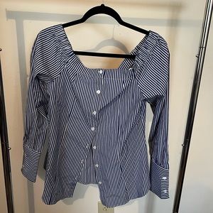 Antonio Melani Button Up Off The Shoulder Blouse